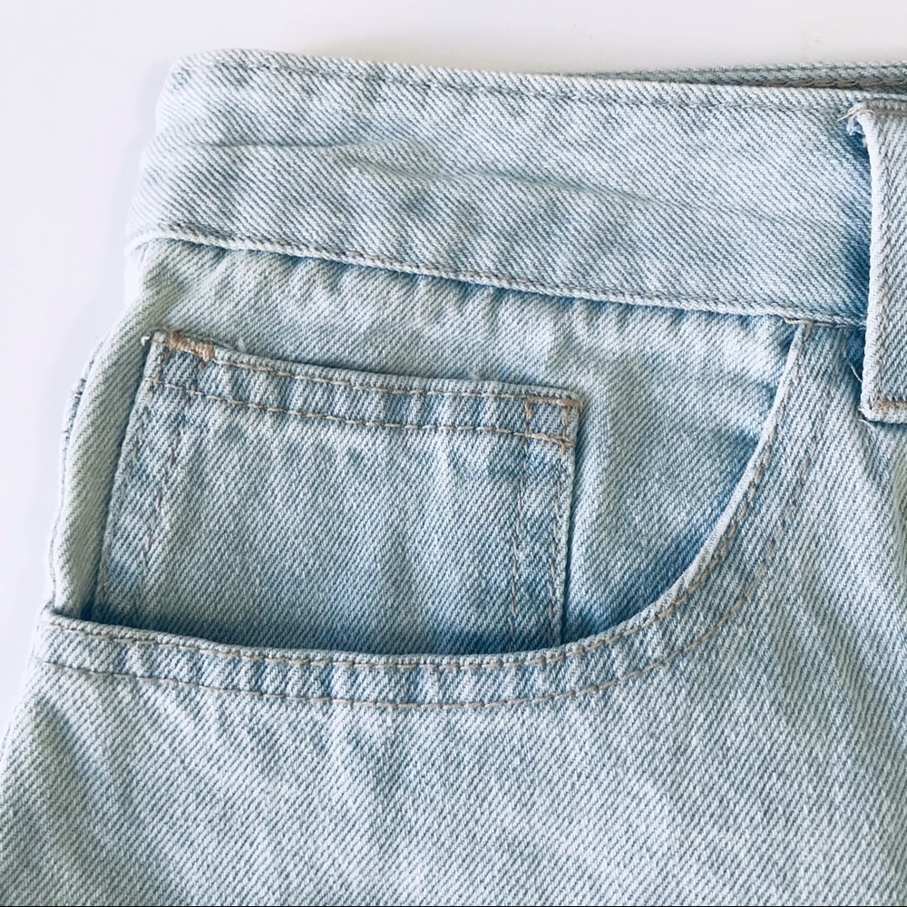 Forever 21 Light Blue Denim Sz 30 high waist fringe hem shorts NEW WITH TAGS - Picture 11 of 15